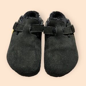 BIRKENSTOCK Boston Suede Shearling Clogs Slip On Size 37 US 6-6.5 EUC